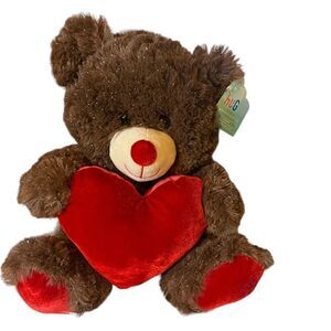 NWT brown plush soft glitter bear toy